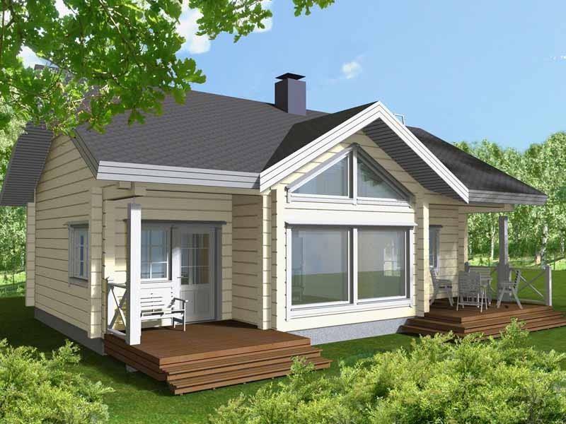 Проекты деревянных бревенчатых домов и коттеджей от фирмы "Honka" в формате ArchiCAD