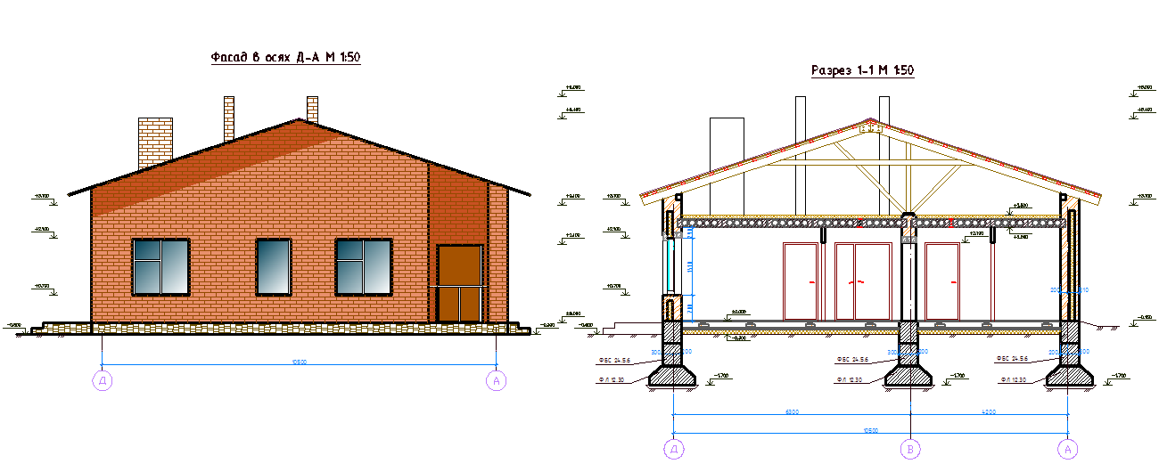 Курсовой проект по архитектуре на тему: "Одноэтажный жилой дом"
