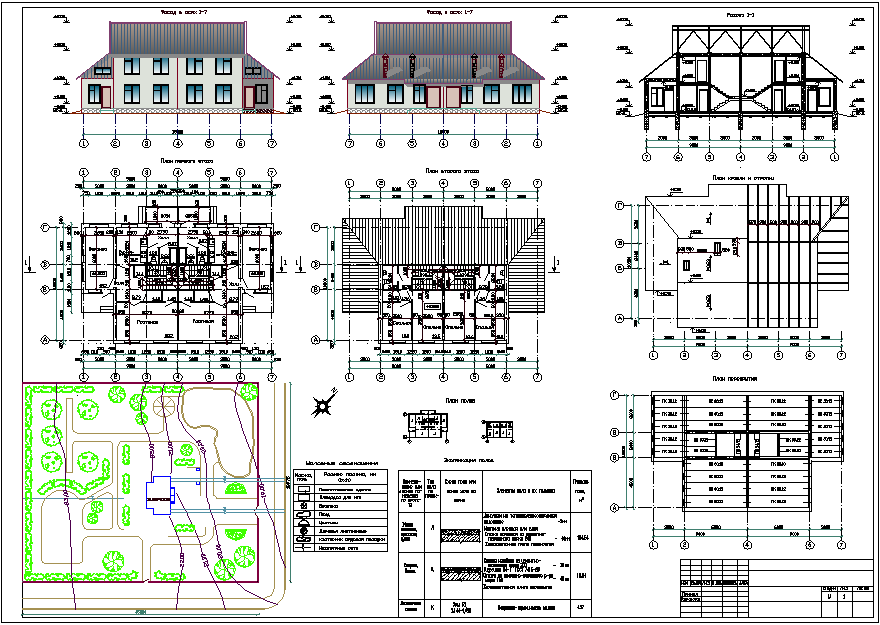 Курсовой проект по архитектуре на тему: "Двухквартирный жилой дом"