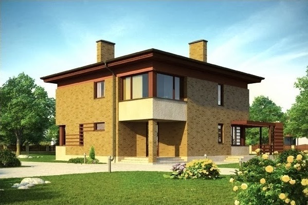 Жилой дом из поризованного кирпича. Проект RS-003-0(R).