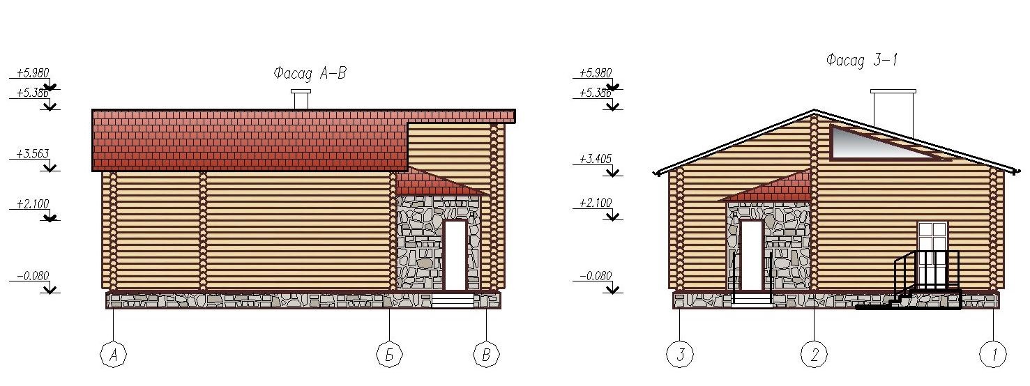Индивидуальный жилой дом с сауной из оцилиндрованного бревна ∅220 мм